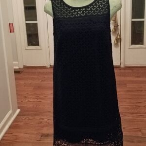 Anne Klein Midnight Blue Lace Midi Dress